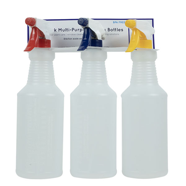 32 oz Empty Plastic Spray Bottle for Cleaning Solutions Measurements 3 Pack